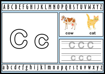 Alphabet Playdough Activity C, letter activity worksheets, learning alphabet for children, letter activities for preschoolers