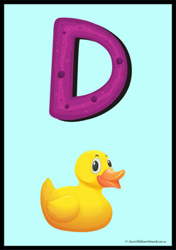 Alphabets With Pictures Poster D