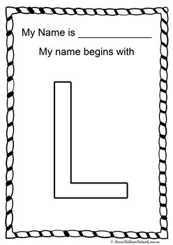 l letter of my name colouring page letter recognition