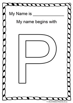 p letter of my name colouring page letter recognition
