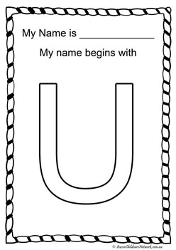 u letter of my name colouring page letter recognition