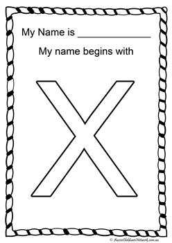 x letter of my name colouring page letter recognition