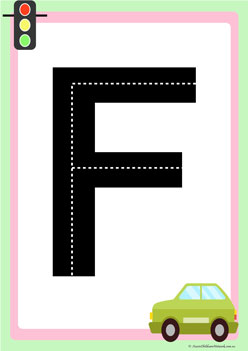 road letters transportation theme tracing letters  learning letters for children letter f
