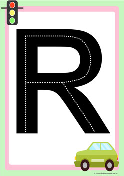 road letters transportation theme tracing letters  learning letters for children letter r
