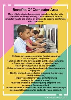Benefits Of Computer Area, classroom display posters, interest areas, play based learning