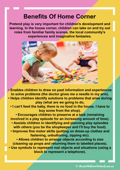 Benefits Of Home Corner, classroom display posters, interest areas, play based learning