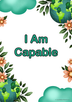 Positive Affirmations Green Posters 6, Positive Affirmations for study