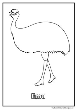 emu australian animal colouring pages colouring worksheets