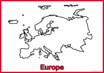 Continent Colouring Europe, colouring continents, seven continents colouring pages, continents of the world colouring