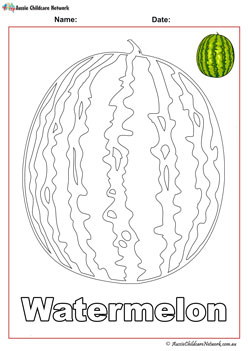 watermelon fruit colouring pages worksheets for children
