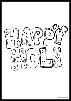 Holi Colouring Pages 14,  holi theme colouring pages, holi colouring worksheets for children