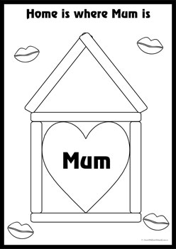 Mothers Day Colouring Pages 2, mothers day with children