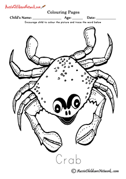 sea creatures coloring pages colouring crab