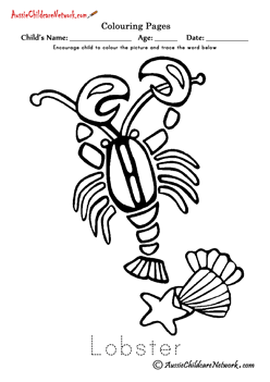 sea creatures coloring page Colouring Lobster Shells