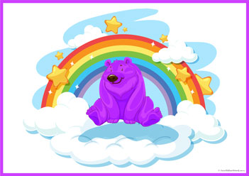 Rainbow Bear Colour Sorting Purple, colour sorting secondary colours