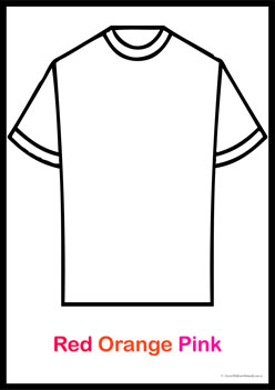 Tshirt Colour Patterns 8,  holi colour theme worksheets, learning colours worksheets, recognising primary and secondary colours for preschoolers, colour patterns worksheets