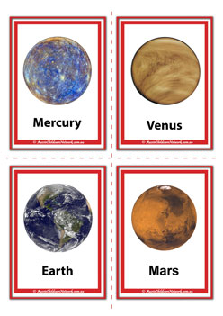 mercury, venus, earth mars planets flashcards solar system flashcards space planets flashcards