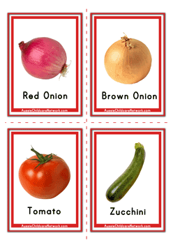 Flashcards of Vegetables