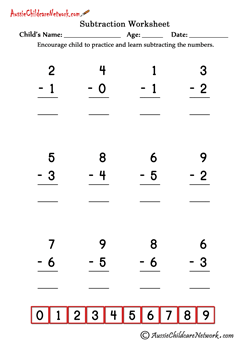 free subtraction worksheets