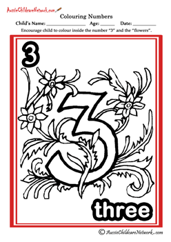 Numbers coloring pages for kids