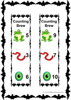 witches brew counting number recogniton halloween number counting