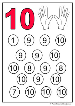 ten number find worksheets number recognition for children