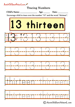 How to Trace a Number 13 Thirteen