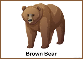 Brown Bear Story Posters 1, brown bear display posters, brown bear story board for preschoolers, brown bear story for kids