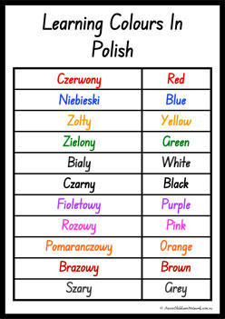 Colours In Different Languages Polish