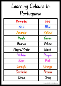 Colours In Different Languages Portuguese