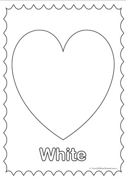 Heart Colours Poster White, learning primary colours, learning secondary colours, colour displays, valentines day colouring hearts, heats theme colour posters