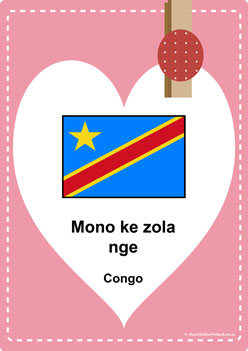 Love You Posters Congo classroom display, I love you in different languages, valentines day love posters for children