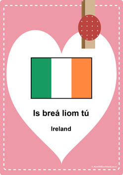 Love You Posters Ireland classroom display, I love you in different languages, valentines day love posters for children