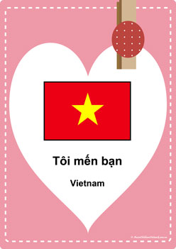 Love You Posters Vietnam classroom display, I love you in different languages, valentines day love posters for children