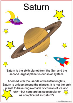 saturn planet information posters classroom learning display for teachers in daycare and childcare