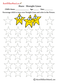 Pre writing skills Tracing stars