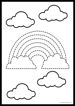 Weather Prewriting Skills 10, tracing lines worksheets