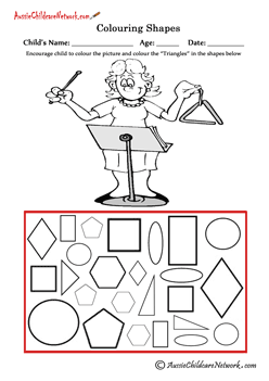 free printable coloring pages Colouring Shapes Triangles