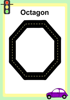 Road Shapes Octagon, free printable shape mats