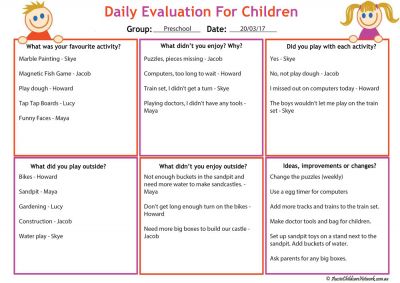 Child Evaluation Template