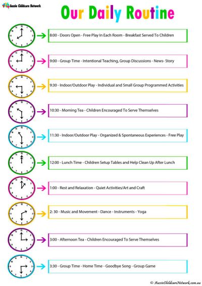 Daily Room Routine Template