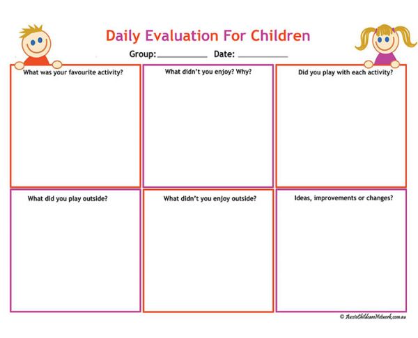 Daily Evaluation For Children