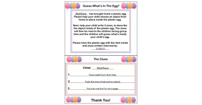 What&#039;s Inside My Egg - Free Family Activity Template