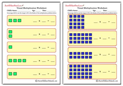 Visual Multiplication Worksheets - Aussie Childcare Network