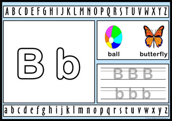 Alphabet Playdough Activity B, letter activity worksheets, learning alphabet for children, letter activities for preschoolers