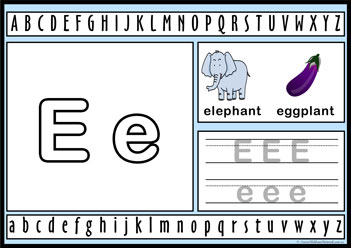 Alphabet Playdough Activity E, letter activity worksheets, learning alphabet for children, letter activities for preschoolers