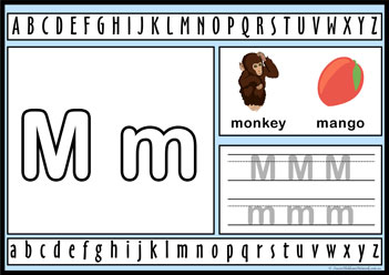 Alphabet Playdough Activity M, letter activity worksheets, learning alphabet for children, letter activities for preschoolers