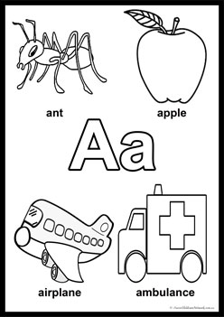 Alphabet Colouring Pages A, learning alphabet worksheets for preschoolers, recognising letters a to z, colouring alphabet pages for children