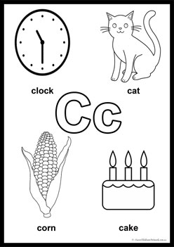 Alphabet Colouring Pages C, learning alphabet worksheets for preschoolers, recognising letters a to z, colouring alphabet pages for children