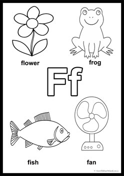 Alphabet Colouring Pages F, learning alphabet worksheets for preschoolers, recognising letters a to z, colouring alphabet pages for children
